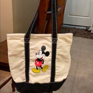 Black and white heavy canvas bag Mickey Mouse